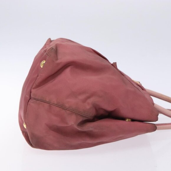 PRADA Hand Bag Nylon Pink Gold Auth - Picture 4 of 16